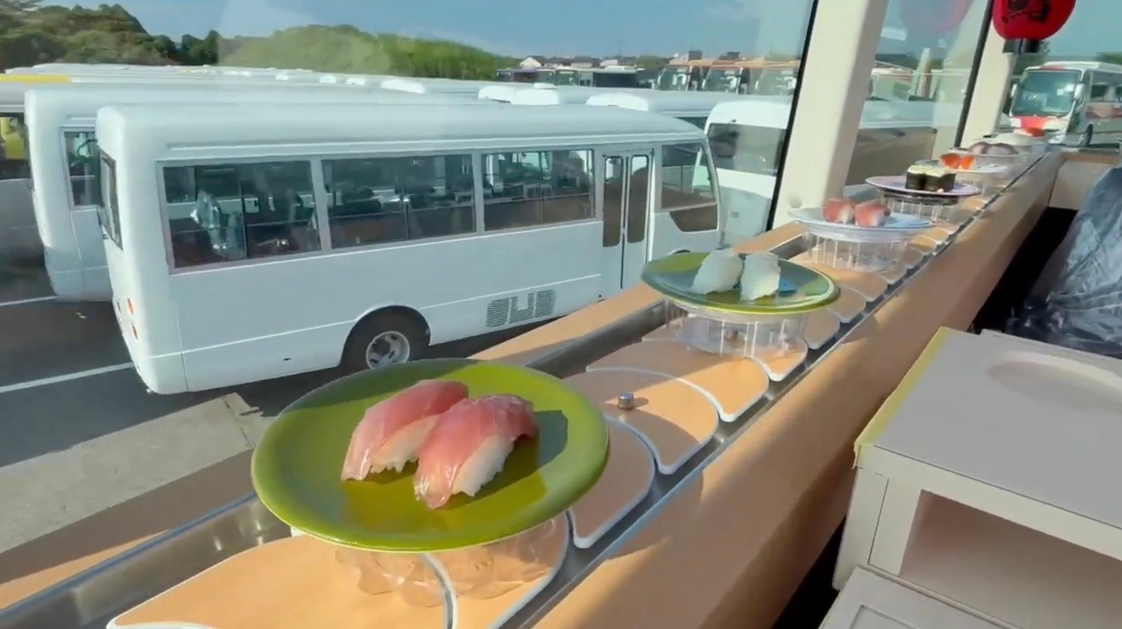Sushi Bus: Japan’s first conveyor-belt bus lets you eat sushi while sightseeing around Tokyo